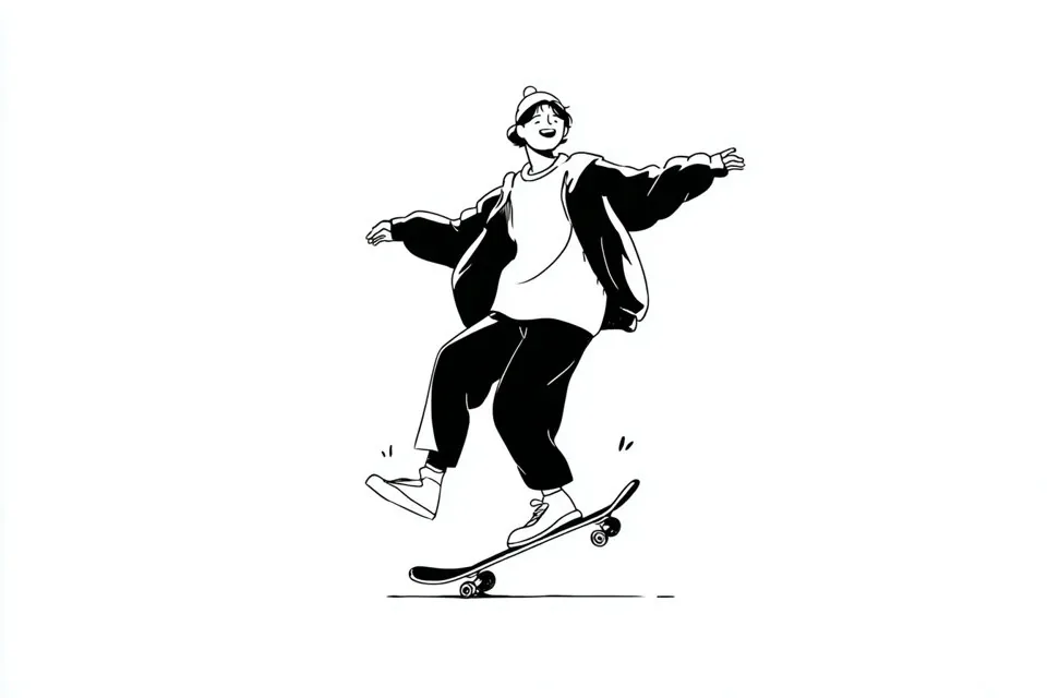 极简黑白编辑插画 · 来源效果 4